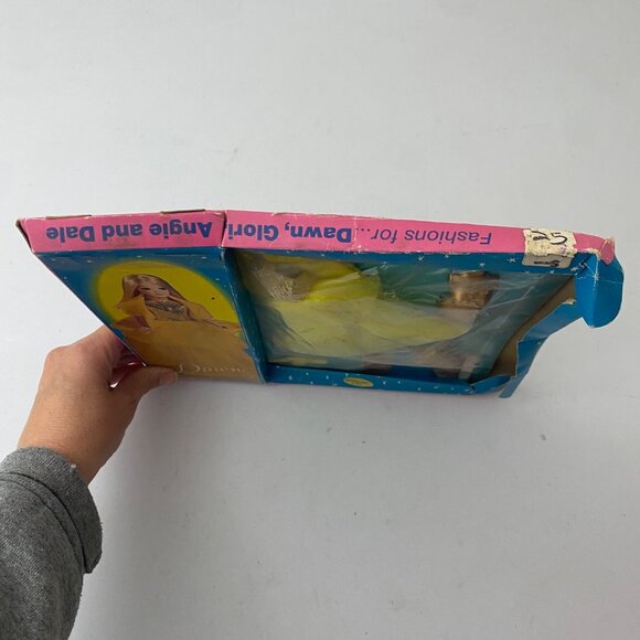 Vintage 70s Dawn Topper Toys Doll Clothes Gold Girl Swirl Yellow Dress - Picture 4 of 6